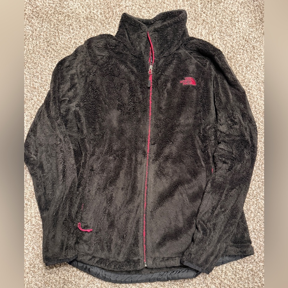 The North Face Black and Pink Fleece Pullover